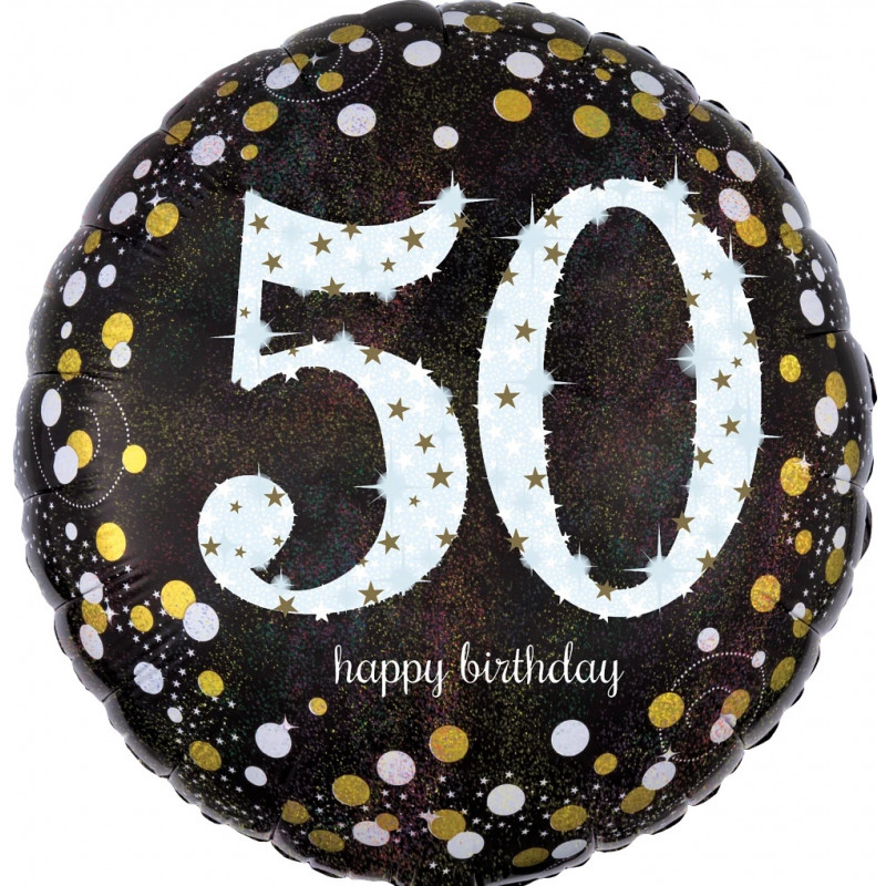 Ballon Rond Confetti Anniversaire 50 ans