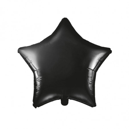 Ballon Aluminium Mylar Étoile – Noir – 48 cm – PartyDeco