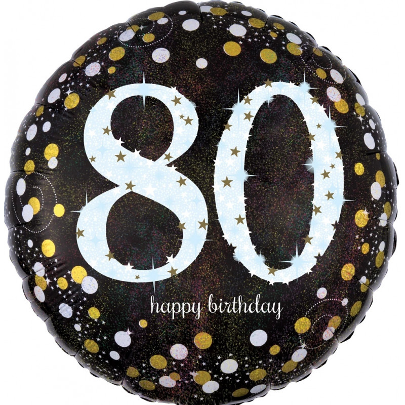 Ballon Rond Confetti Anniversaire 80 ans Anagram