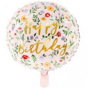Ballon Alu Rond "Happy Birthday" – Grand Ballon Liberty – Party Déco
