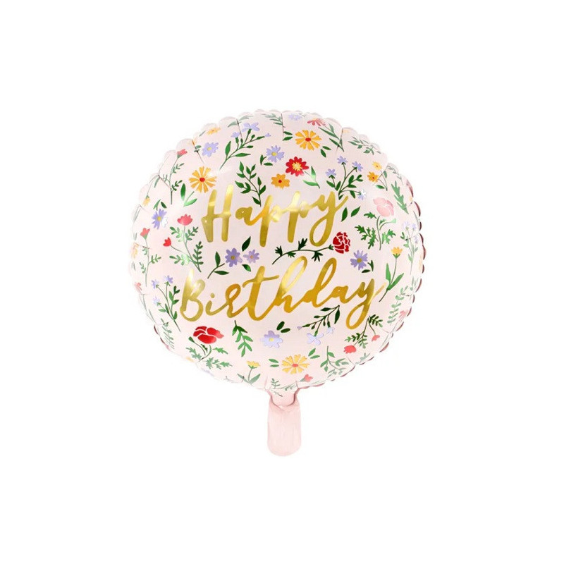 Ballon Alu Rond "Happy Birthday" – Grand Ballon Liberty – Party Déco