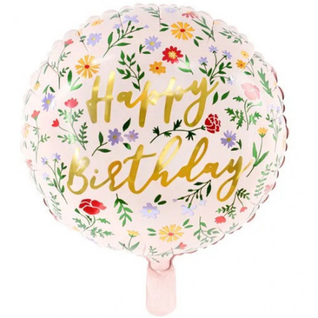 Ballon Alu Rond "Happy Birthday" – Grand Ballon Liberty – Party Déco