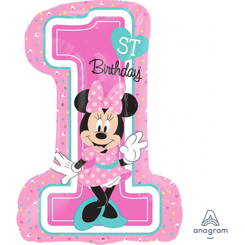 Ballon XL Minnie Premier Anniversaire Rose Anagram