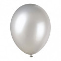 10 Ballons Latex 30 cm – Argent nacré -  Party Deco