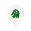 Ballons Latex Blanc Feuilles Jungle Vert – PartyDeco