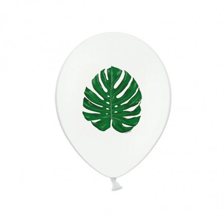 Ballons Latex Blanc Feuilles Jungle Vert – PartyDeco