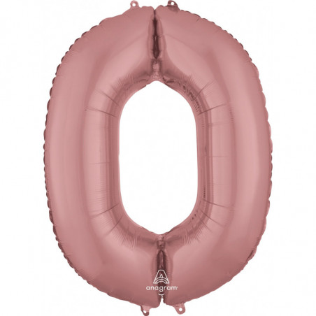 Ballon Alu Chiffre 0 Zéro - Rose Gold Anagram