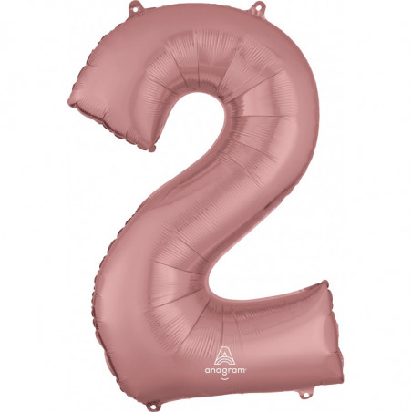 Ballon Alu Chiffre 2 Deux - Rose Gold Anagram