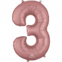 Ballon Alu Chiffre 3 Trois - Rose Gold Anagram