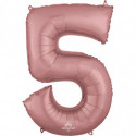 Ballon Alu  Chiffre 5 Cinq - Rose Gold Anagram