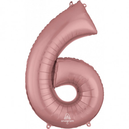 Ballon Alu Chiffre 6 Six - Rose Gold Anagram