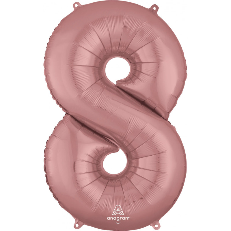 Ballon Alu Chiffre 8 Huit - Rose Gold