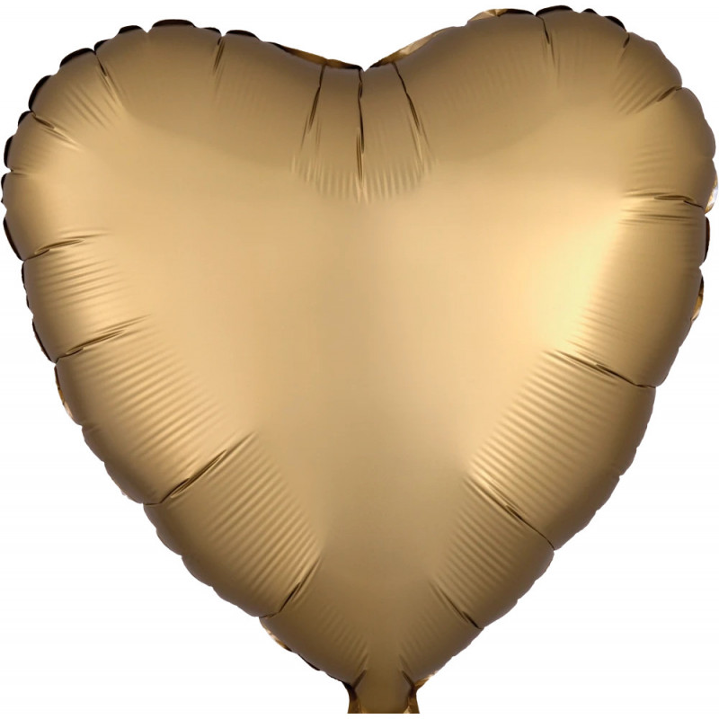 Ballon Alu Coeur Doré chromé Anagram