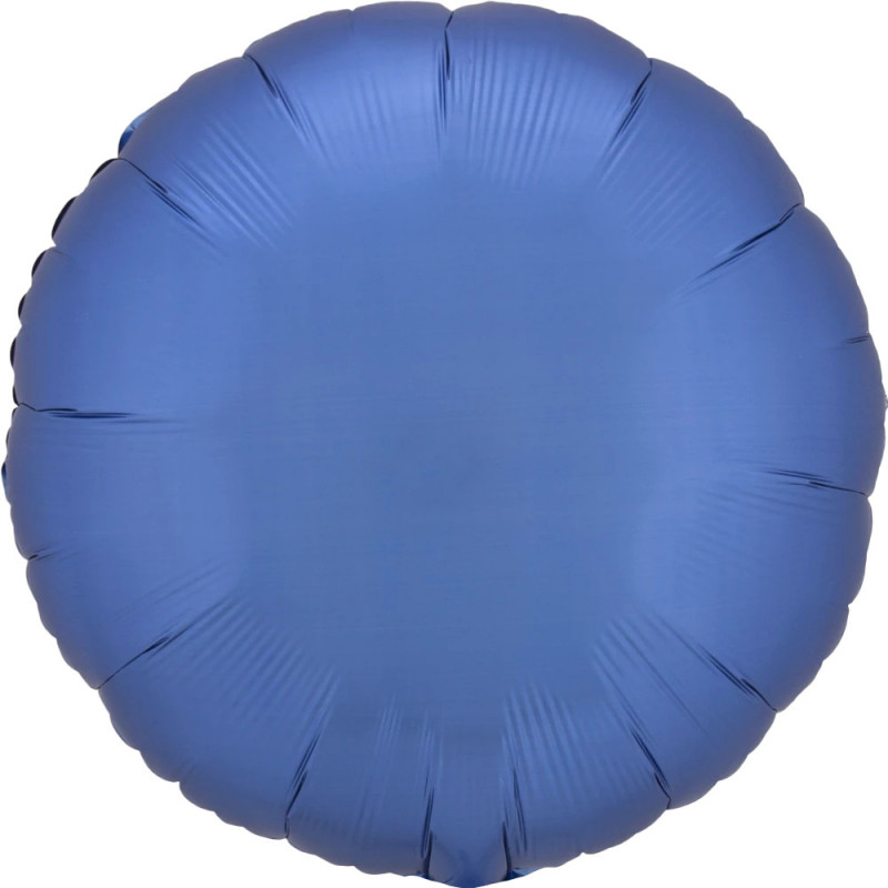 Ballon Mylar Rond Bleu Chromé Anagram