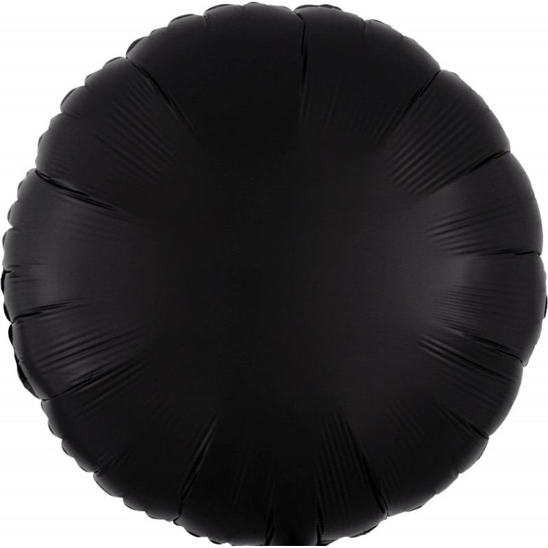 Ballon Mylar Rond Noir Mat Anagram