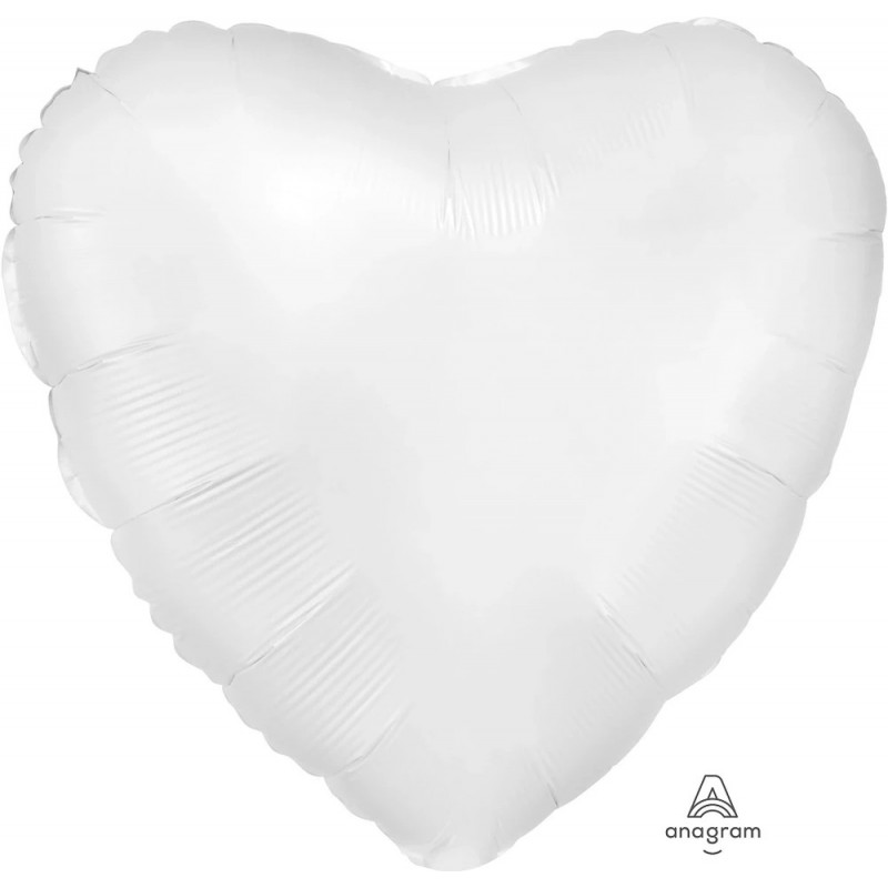 Ballon Alu Coeur Blanc chromé Anagram