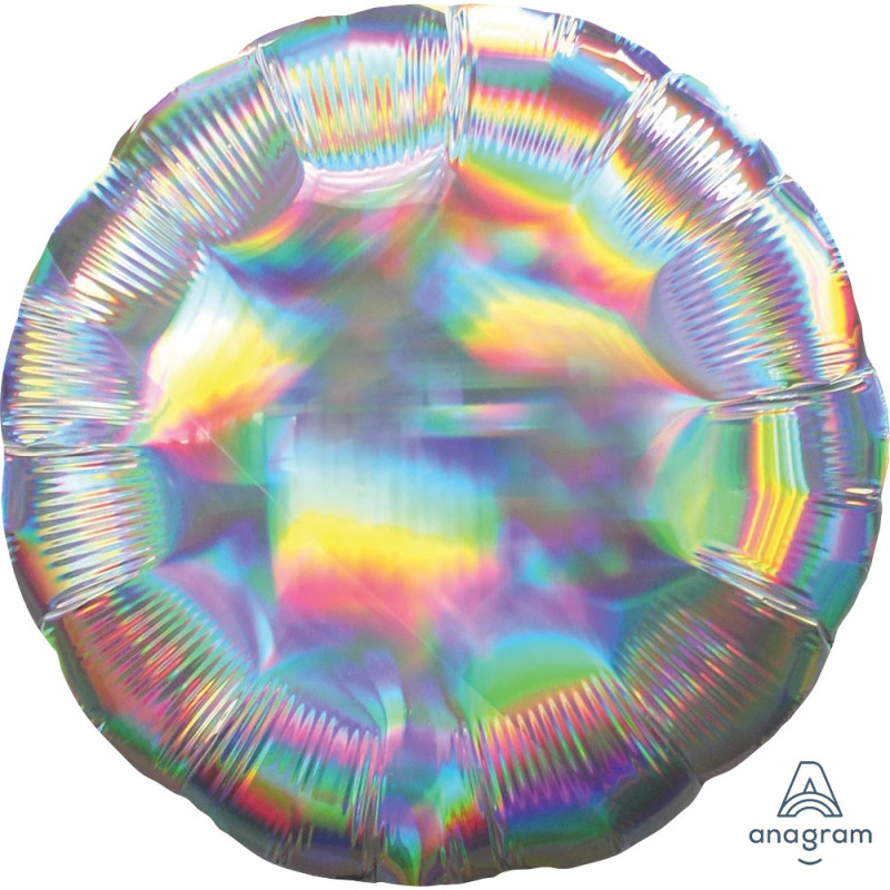 Ballon Alu Rond Iridescent Irisé Holographique
