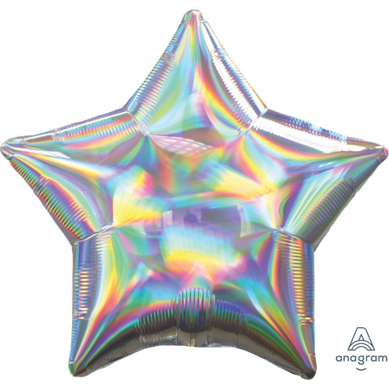 Ballon Alu Etoile Iridescent Irisée holographique Anagram