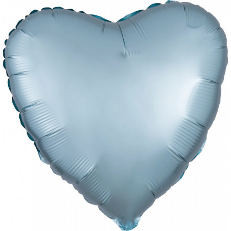 Ballon Alu Coeur Bleu Pastel chromé Anagram