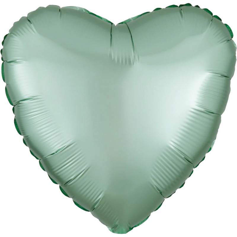 Ballon Cœur  Vert pastel chromé Anagram