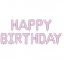 Ballons Lettres Happy Birthday Parme Pastel Mat