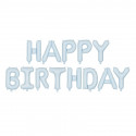 Ballons Lettres Happy Birthday Bleu Pastel Mat
