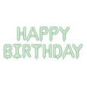 Ballons Lettres Happy Birthday Vert Pastel Mat