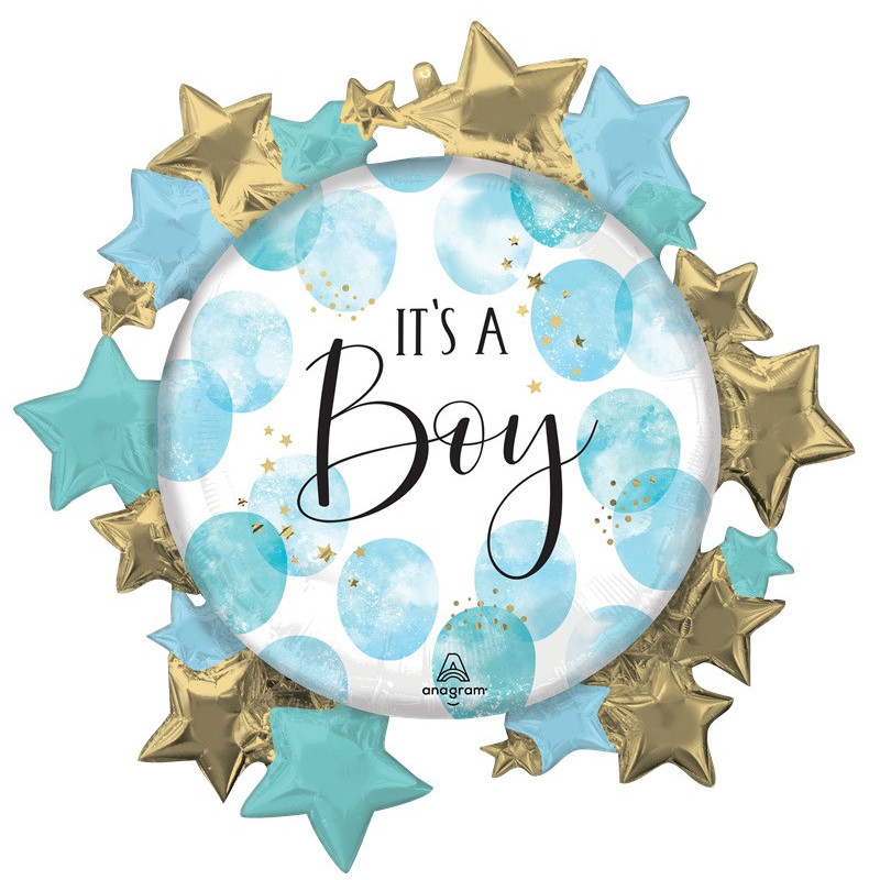 Ballon XL Baby Boy Garçon Aquarelle