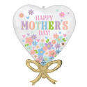 Ballon XL Fête des Mères - Cœur Doré & Fleurs Daisy