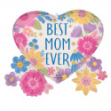 Ballon XL Coeur Fête des Mères et fleurs - Happy Mother's Day Botanical Anagram