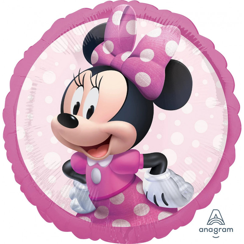Ballon Rond Minnie Mouse Forever Rose et Noir
