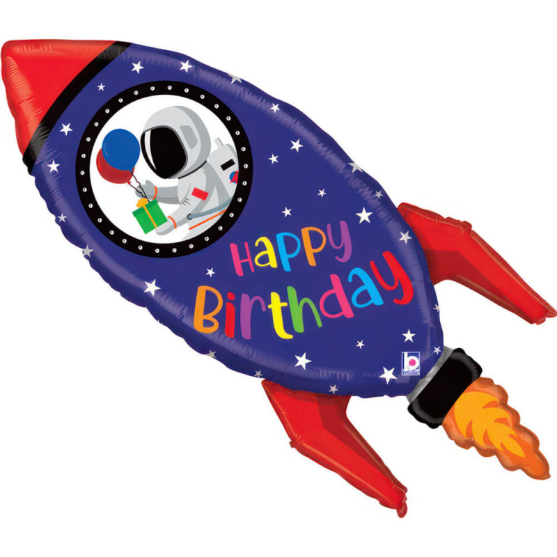 Ballon XL Fusée Happy Birthday Birthday Rocket – Grabo