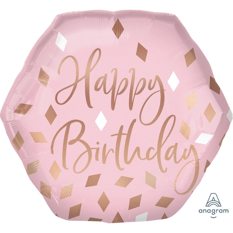 Ballon XL Blush Birthday Rose Poudré Anagram