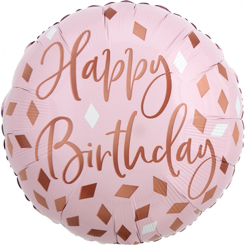 Ballon Rond Rose Poudré Blush Birthday Anagram