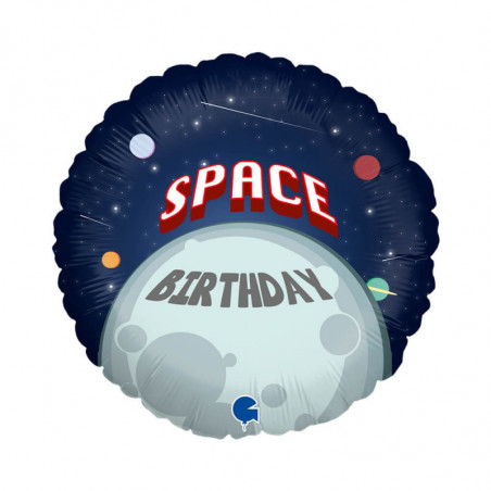 Ballon Alu Rond Astronaute & Espace – 35 x 35 cm – Grabo