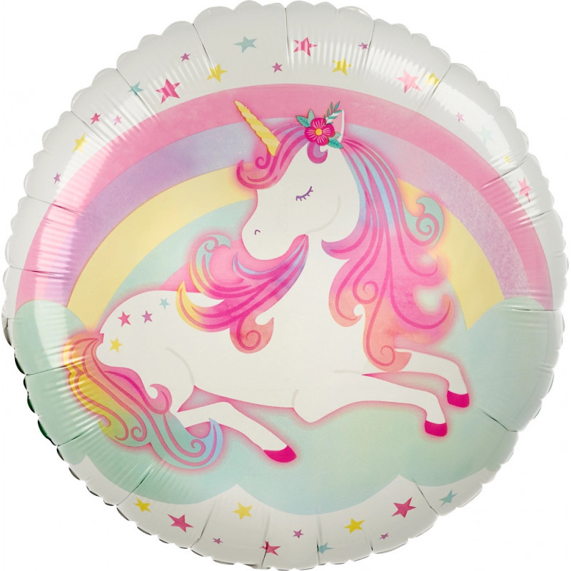 Ballon Rond Licorne Pastel