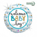 Ballon Alu Welcome Baby Boy 46 cm (35 x 35 cm) – Grabo