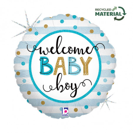Ballon Alu Welcome Baby Boy 46 cm (35 x 35 cm) – Grabo