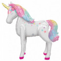 Ballon AirWalkers Licorne Pastel - 116 x 106 cm, Gonflage à l'Air