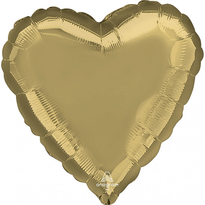 Ballon Mylar Coeur Doré chromé Anagram