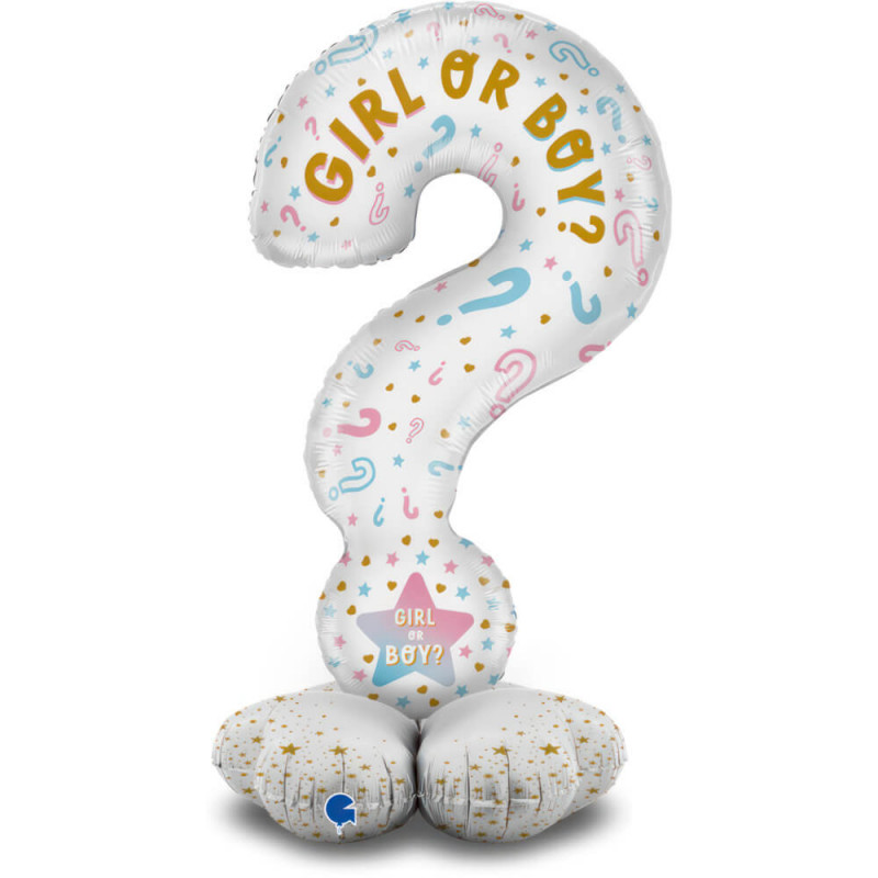 Grand Ballon Mylar Point d’Interrogation Gender Reveal – Airloonz – Grabo