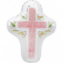 Ballon XL Croix Rose Baptême et Communion Anagram