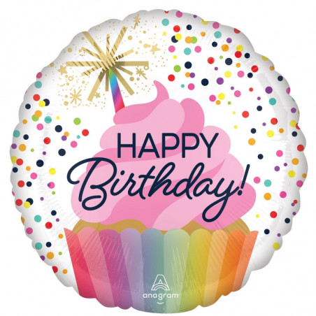 Ballon Rond  Confetti Anniversaire Multicolore