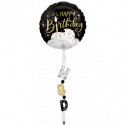 Ballon AirWalkers Anniversaire Noir Argent Doré Nouvelle Génération
