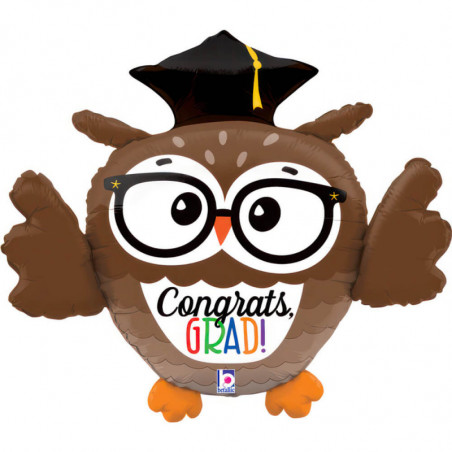 Ballon Alu Chouette "Congratulations" Dimensionals Grad Owl – Grabo