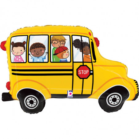 Ballon XL Bus Scolaire Jaune avec Élèves School Bus – Grabo