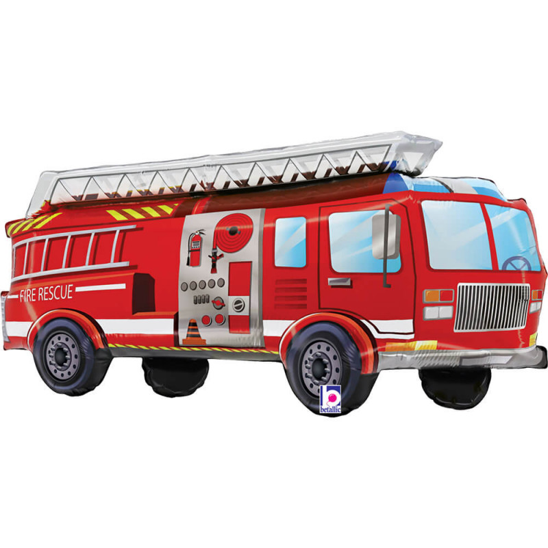 Ballon XL Camion de Pompier Rouge Red Firetruck – Grabo