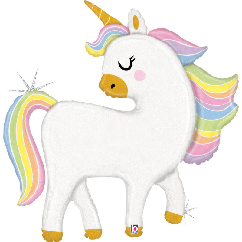 Ballon Alu XL Licorne Holographique Crinière Pastel Glitter Pastel Unicorn – Grabo Glitter Pastel Unicorn