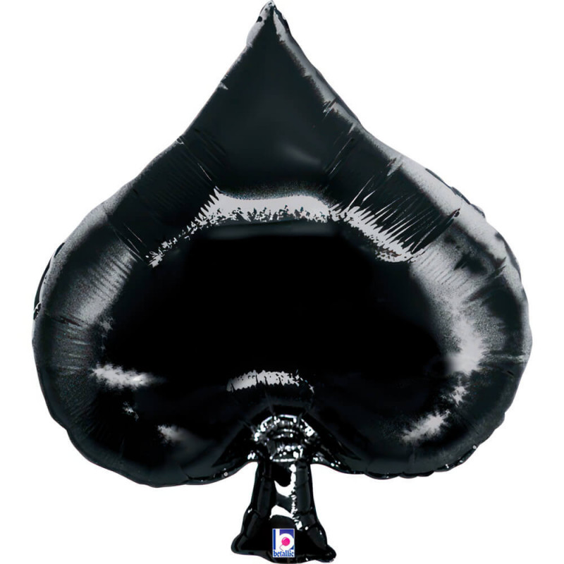 Ballon aluminium XL As de Pique Noir Casino Spade Grabo