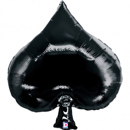 Ballon aluminium XL As de Pique Noir Casino Spade Grabo